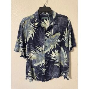 Cubavera Floral Hawaiian Shirt Tropical Print Button‎ Up Short Sleeve